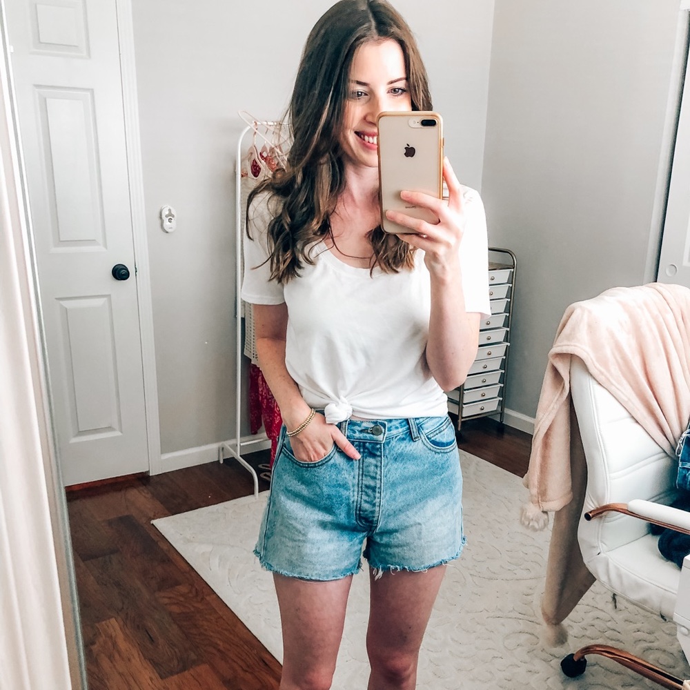 High Rise Denim Shorts